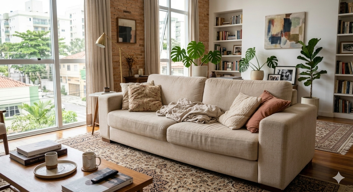 Sofá depois da higienização